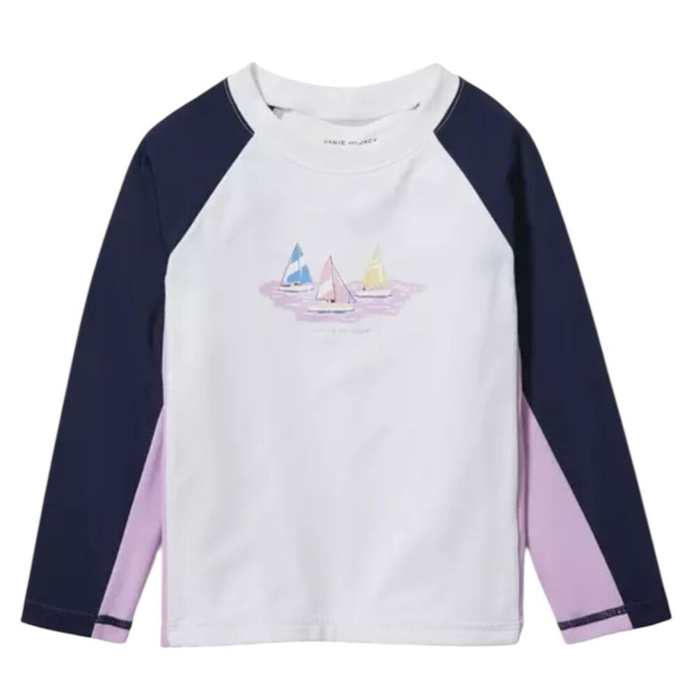 Janie and Jack Multicolor Sailboat Swimwear Rashguard Boy's Size 10 | 3-10